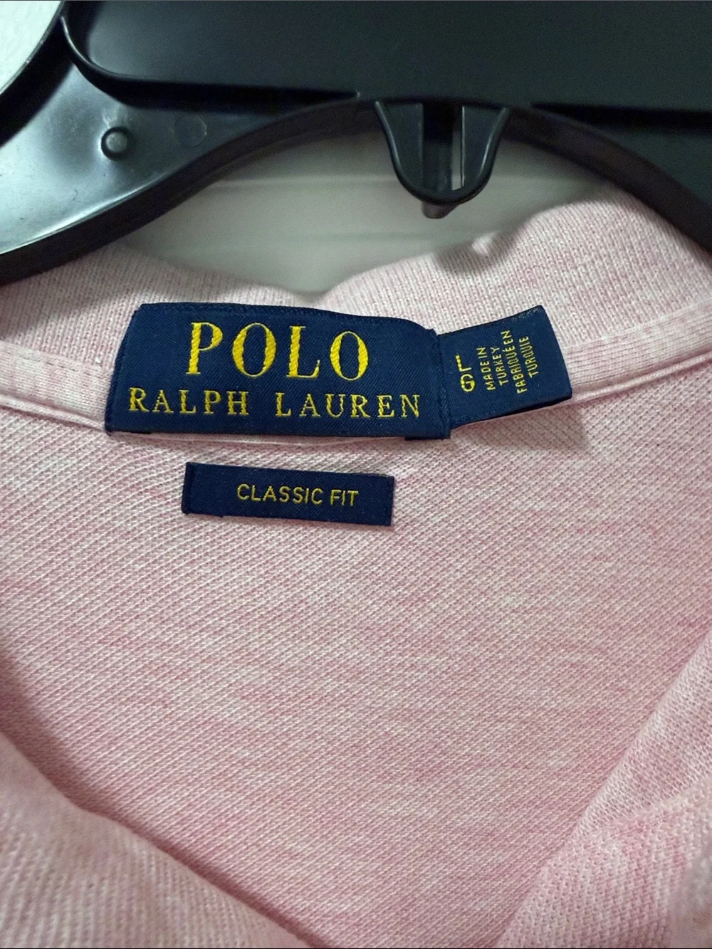 Polo by Ralph Lauren Men's Heather Pink Classic Polo with Navy Pony